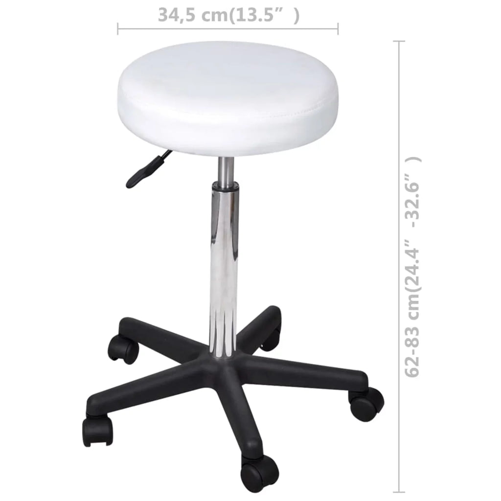 Leather Suzicca White Faux Office Stool