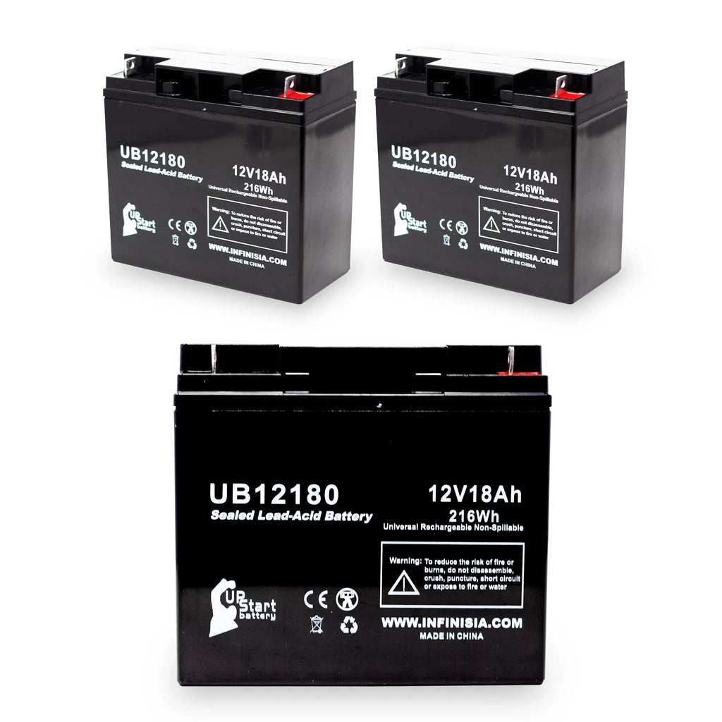 '- Terminal, Battery CF12V18 Battery Replacement SLA) Universal AGM, Pitcher 18Ah, Lead UB12180 Compatible Eagle Sealed - Acid T4 18000mAh, (12V, Pack 3x