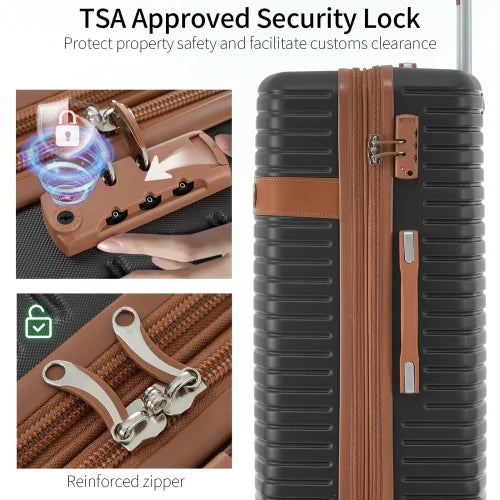 Travel with Piece TSA for Women Luggage Packing 4 Men Hard ABS Luggage Wheels Expandable Set Cubes, Set, 4 Shell Spinner Suitcase Lightweight Lock,