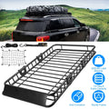 Extension 220 Top Car Capacity and Hooks, with Rack Elastic 10 lb. Basket Luggage Cargo Universal Black Rack Net Roof Carrier, 63x39x6.3in, Basket, iMounTEK Roof