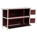 Rabbit Pull-Out with Weatherproof And Elevated Hutch 54" PawHut Run Stackable Wooden Enclosed 2-Story, Fun Trays,