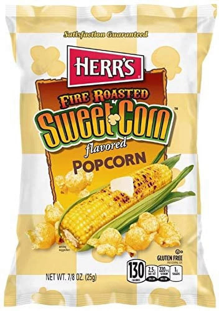 Fire PACK 25 OF Roasted Popcorn Grams Herr's Sweet 30 Corn