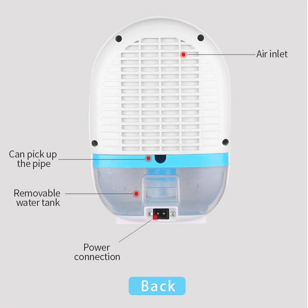 Fichiouy Portable Mute White Mini Air Control Moisture 500ml Remote Absorber Dryer Dehumidifier Home with