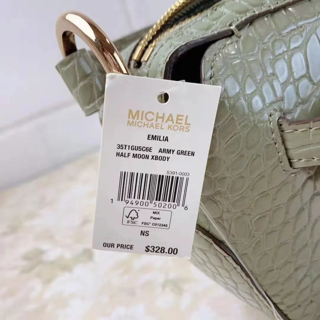 Kors Green 35T1Gu5C6E Half Moon Emilia Army Crossbody In Bag Michael