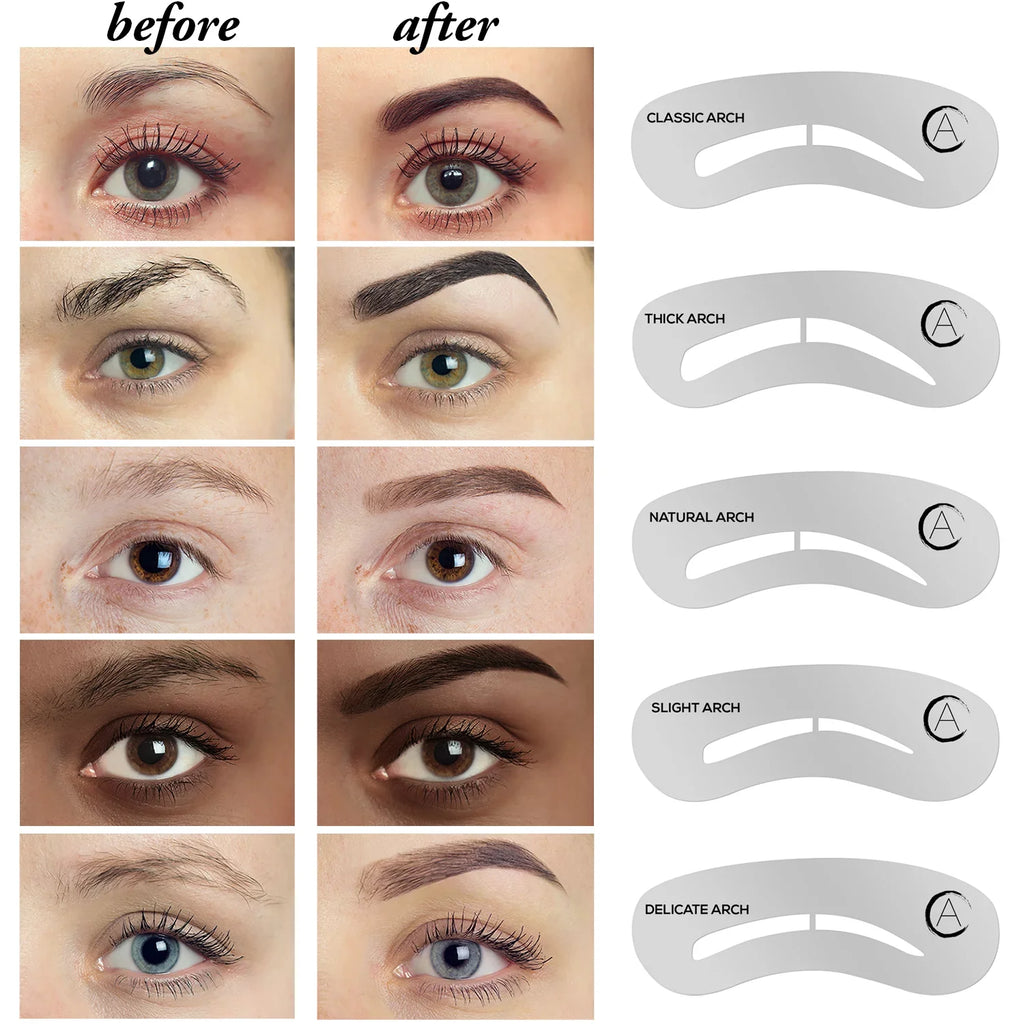 Palette Instructions 16-Piece 5 Eyebrow Tweezers, Duo, Eyebrow Kit Stencils, - Highlighter, Contour & Aesthetica Brow Brow Makeup Concealer Eyebrow 6 Wax, Spoolie/Brush Powders, -
