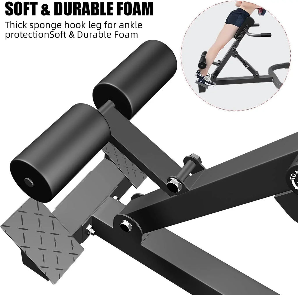 Tilt Hyperextension Angle Extension Back Position Machine, 150kg/330lbs Angle Chair W/ Height Adjust Roman Bench 5