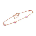 0.20 14kt Adult ct. Sapphire Bracelet by Pink in Station Pure t.w. Ross-Simons Women's, Rose Gold, RS
