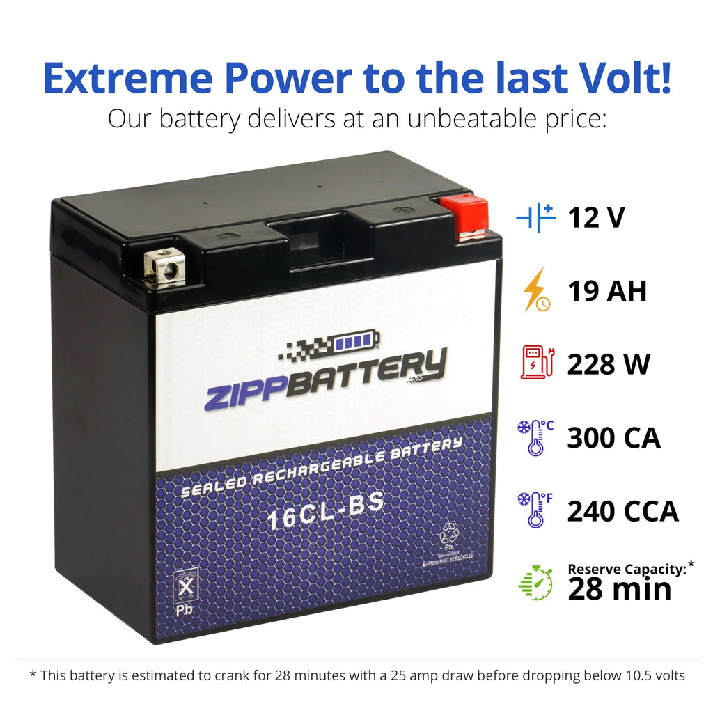 Ski X2 89-'96, Kawasaki Zipp Yb16cl-bs for 86-'95 Battery Jf650 650cc Cc Battery Jf650 Jet Ts