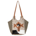 Canvas KB western handbag bag Hair-on Upcycled Leather Upcycled Genuine women OHLAY TOTE purse KB611 Wool