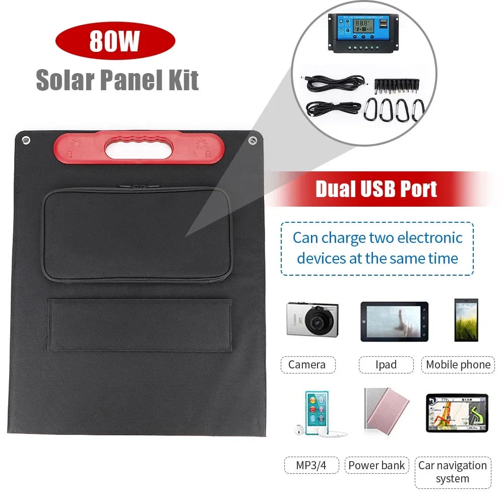 200 Solar Adapter Battery Digital for Generator Panel with Watts Kit, Caravan Folding Solar Boat/Car/RV/Automobile Charger