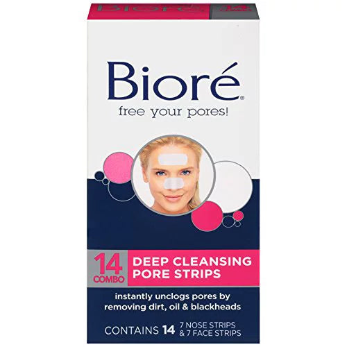 Strips 6) of Deep Combo (Pack Cleansing 14 Face/Nose Pore ea Biore Pack