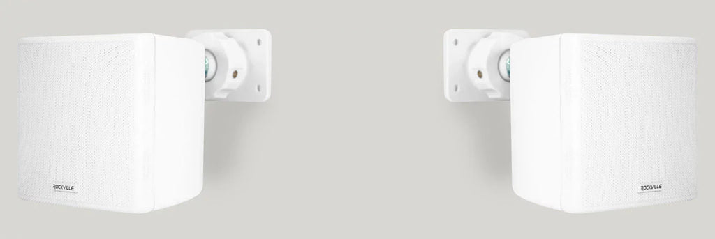 Wall Kit Home Rockville 4-Room Receiver+(8) Audio RPA40BT Cube Speakers White