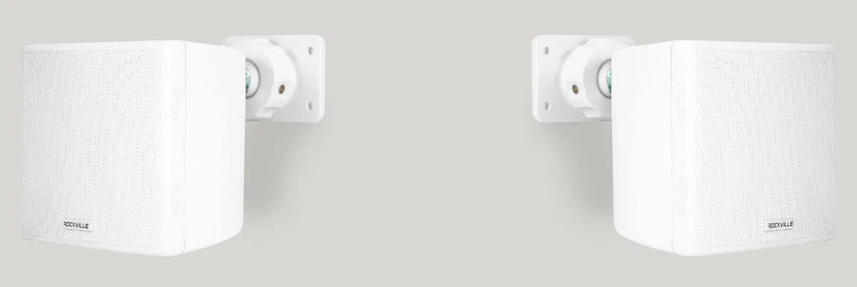 Wall Kit Home Rockville 4-Room Receiver+(8) Audio RPA40BT Cube Speakers White