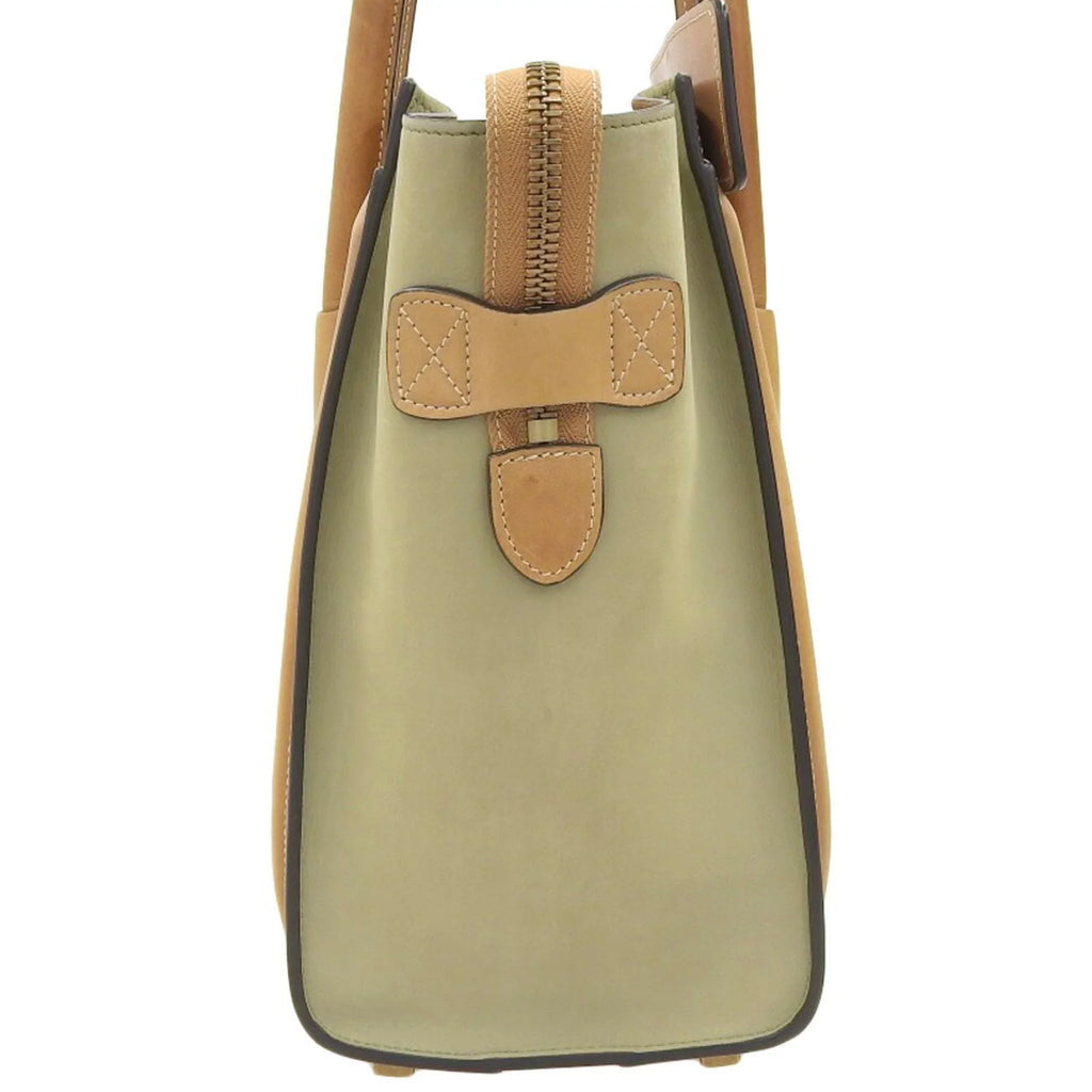 A03 15LK green CELINE 167793 micro (Good) luggage shopper beige tricolor mint handbag Pre-Owned Celine
