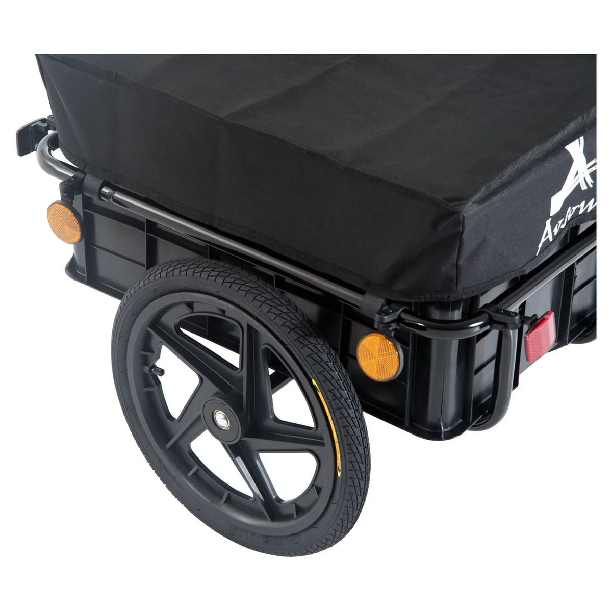 '- Cargo Aosom Wheel Internal Trailer Double Enclosed Bicycle Frame Black
