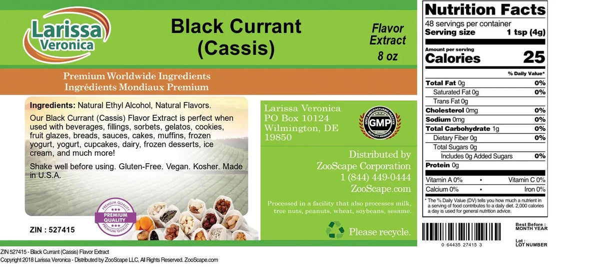 2-Pack, oz, Flavor (Cassis) 527415) (Black Currant Zin: (Cassis), 8 Extract, Larissa Currant Black Veronica