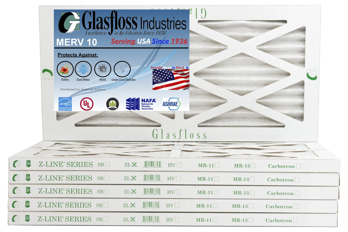 '- x Made 10 inch) Air 29.5x7/8 Glasfloss (Actual Size: 8x30x1 USA Furnace MERV Filter -Qty:6 - in 7.5 -