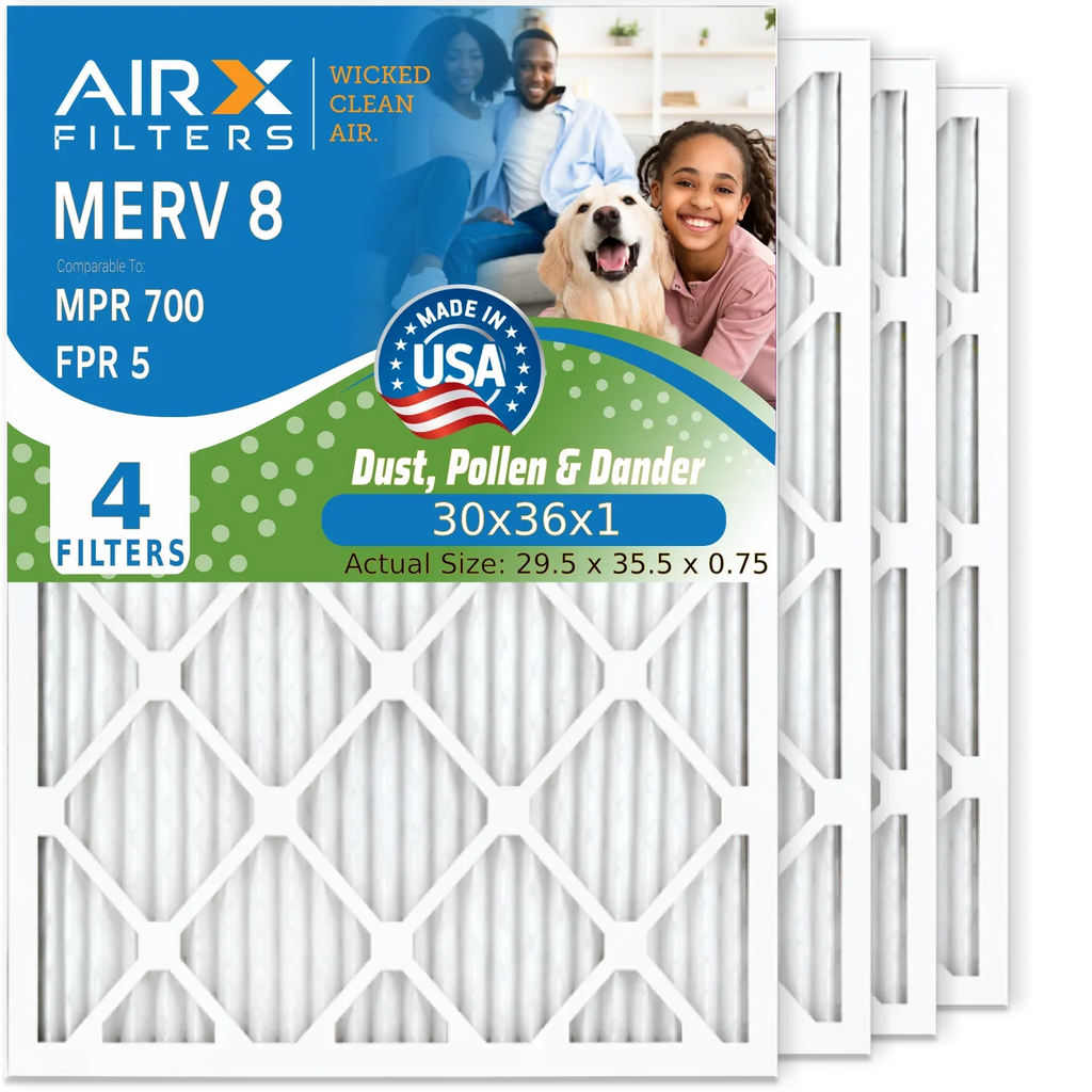 FPR by 8 Made & Pleated 30x36x1 WICKED Air Premium Filter Air USA 5 Filter 700 Comparable Furnace FILTERS MPR MERV HVAC 4 AIR. Filters Electrostatic Conditioner AIRX CLEAN AC Pack 30x36x1 to