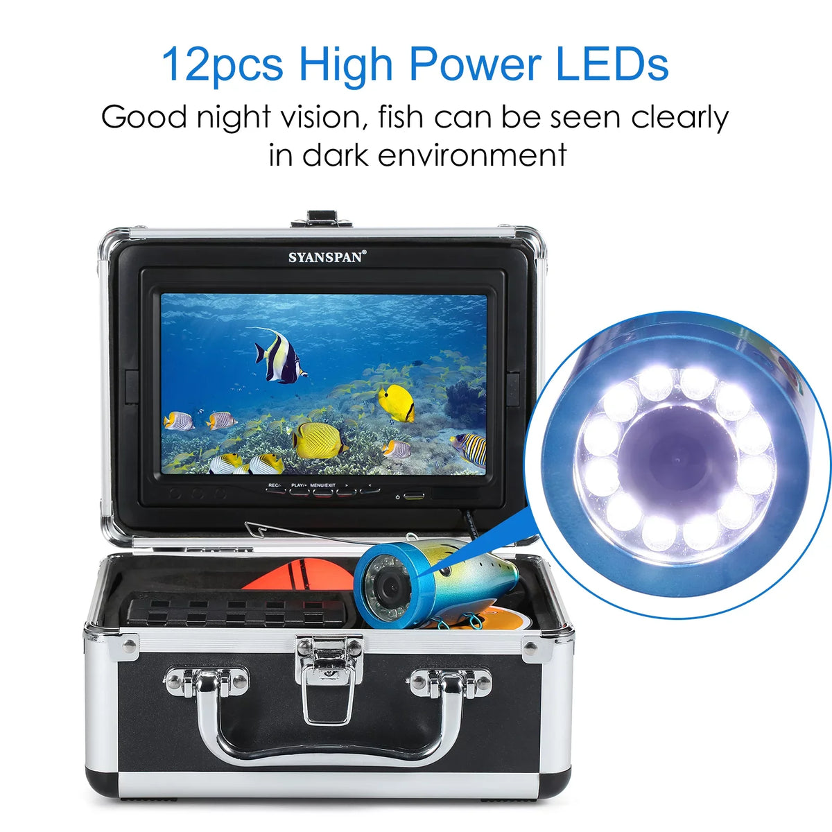 Display 12L-EDS Display LCD 7Inch/9Inch LCD IP68 Camera Boat Underwater Boat 15M/30M/50M Fish QAHM 15M/30M/50M BUZHI Cable 7Inch/9Inch 15M/30M/50M Display Cable Ice camera,Sea Fish Carevas Lake Lake