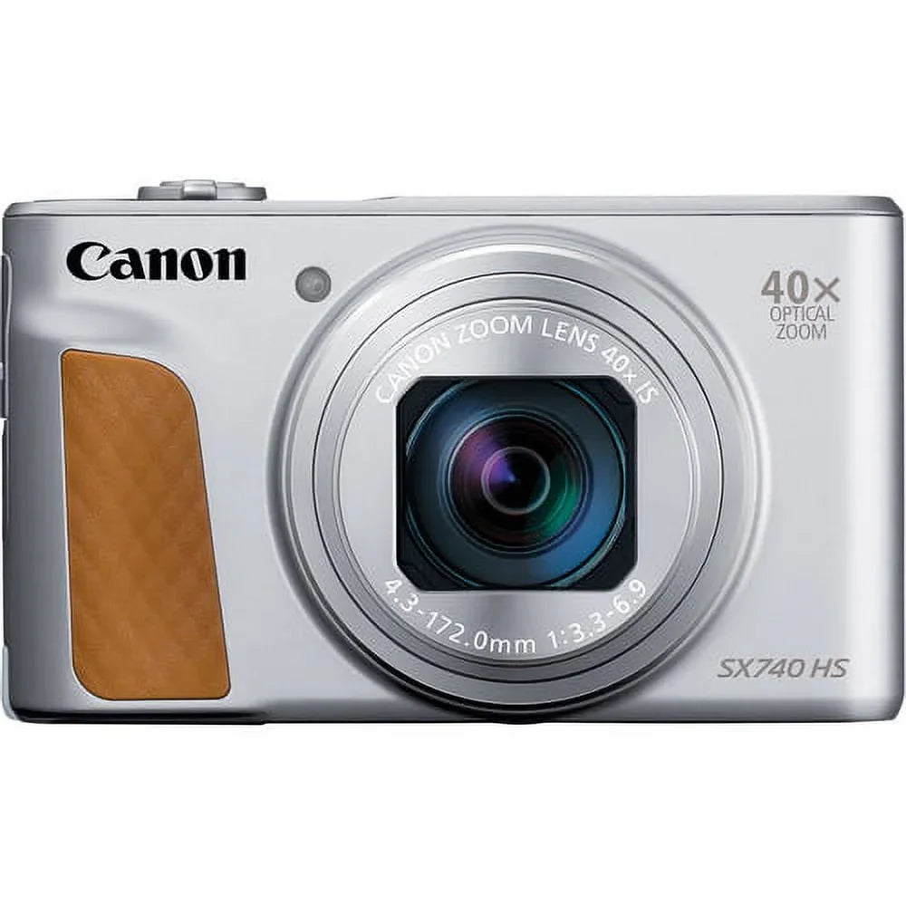 PowerShot 64 Card Camera Digital + Tripod (Silver) Batteries GB 2 + with + Case Canon Camera SX740 HS Premium