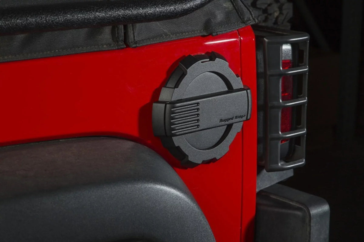 Wrangler Compatible 2007-2018 Elite RealTruck Jeep 2008, with Non-Lock, 2015-2018 Unlimited Gas Door, | Cap 11425.12 Ridge Jeep Select: Rugged by Black; JK Wrangler