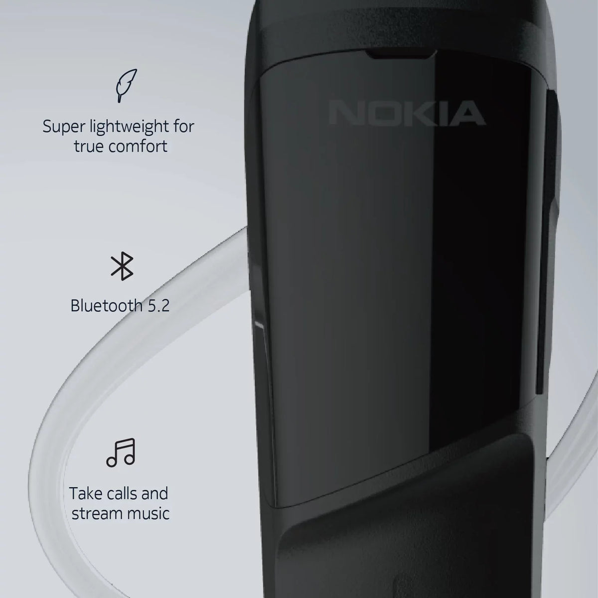 '+ Single Bluetooth calls, free. Answer music Nokia Solo stream Ear Clarity Headset. Wireless Bud hands