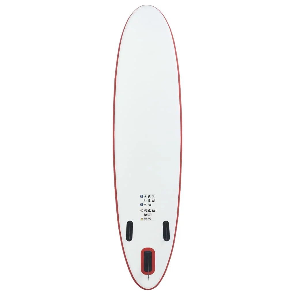 White Suzicca Inflatable and Board Surfboard Paddle Set Red