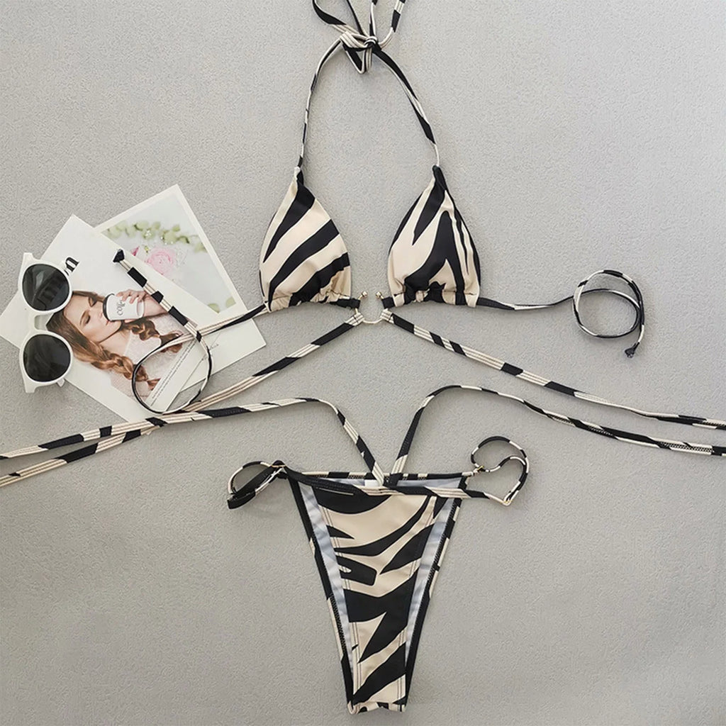 Up Lace Bikini Split Swimsuit Women Panda Color Sexy d Two for Swimsuits
