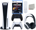 Media PS5 Edition Version and Black Midnight Controller, Headset, Cloth Microfiber Launch Cleaning 5 Remote, Miles Playstation Extra Spider-Man: Bundle (Sony Sony Disc) Morales Marvel’s with Disc