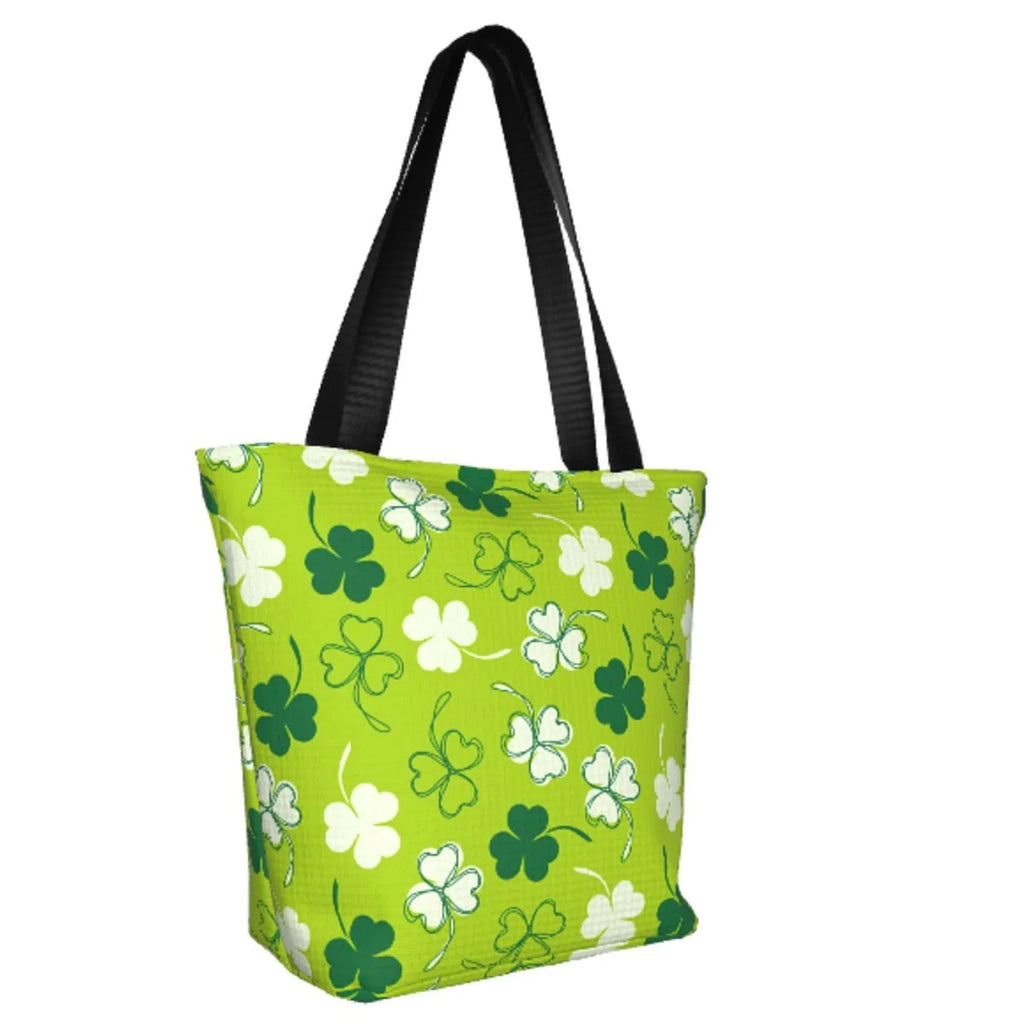 Office, Groceries, St for Shopping Day7 Bag, Fitness Tote Stylish Buying Patrick's Suitable with Shoulder Easygdp Bag Handbag Zip, Canvas