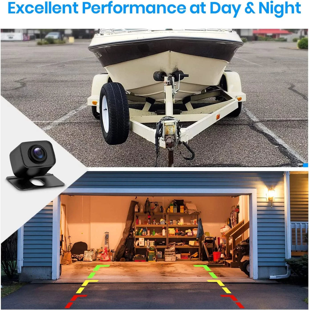 Trailer Camera Up Truck, Systems Wireless Channels RV Back Dual Rear Cam View Auto-Vox Camera (W7PRO) for