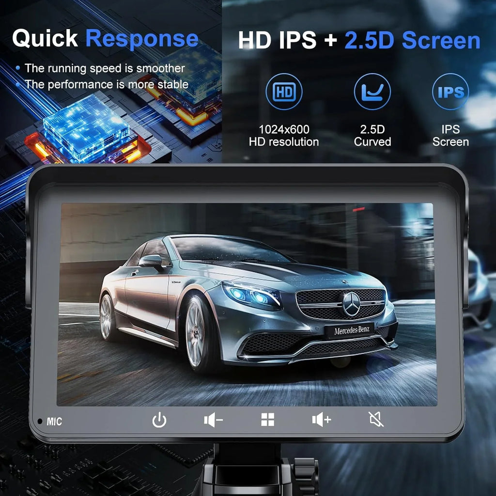 with Android Car Apple Camera, 7" with HD Mirror with Wireless Touch Carplay Din Player, Screen Backup Bluetooth, Portable Audio Stereo Double IPS & Car Link/AUX/FM Stereo, Auto Multimedia
