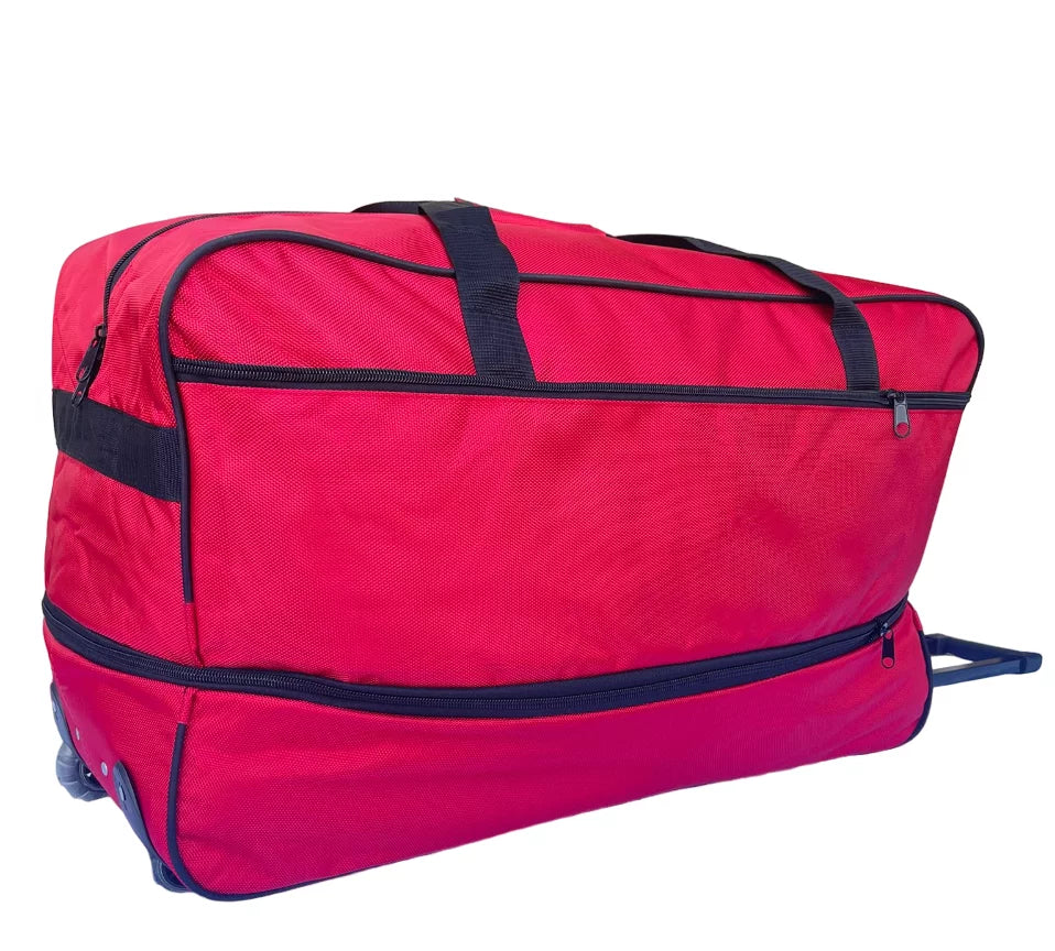 Travel (Red) Bag with Lb 28" Adjustable Duffle Bag Bags 20" Pockets with 60 + Set, Duffle Shoulder Lightweight Luggage Wheels Capacity Rolling Multi 2x Upright Large each Rolling Duffel