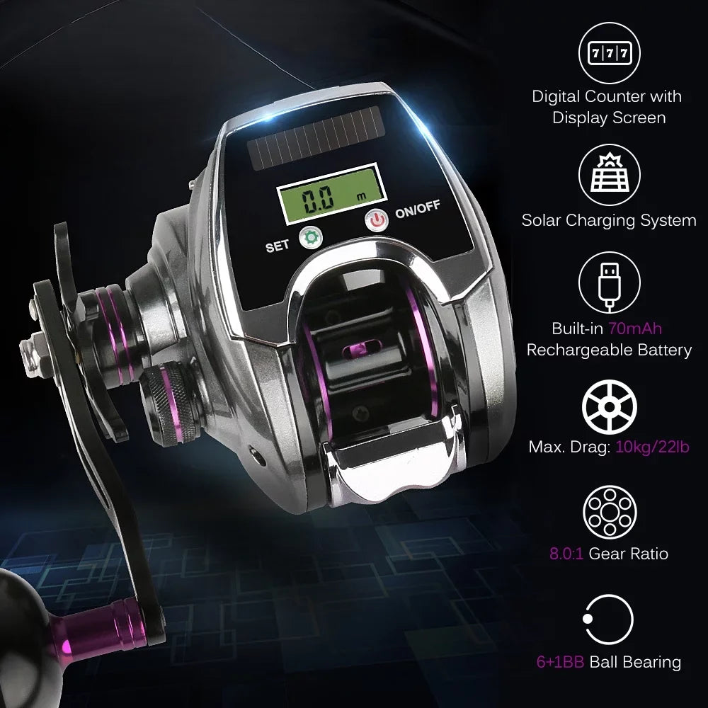 for OWSOO Charging Sun 8.0 Display 1 Digital Reel with System Ratio Speed High Baitcasting Fishing