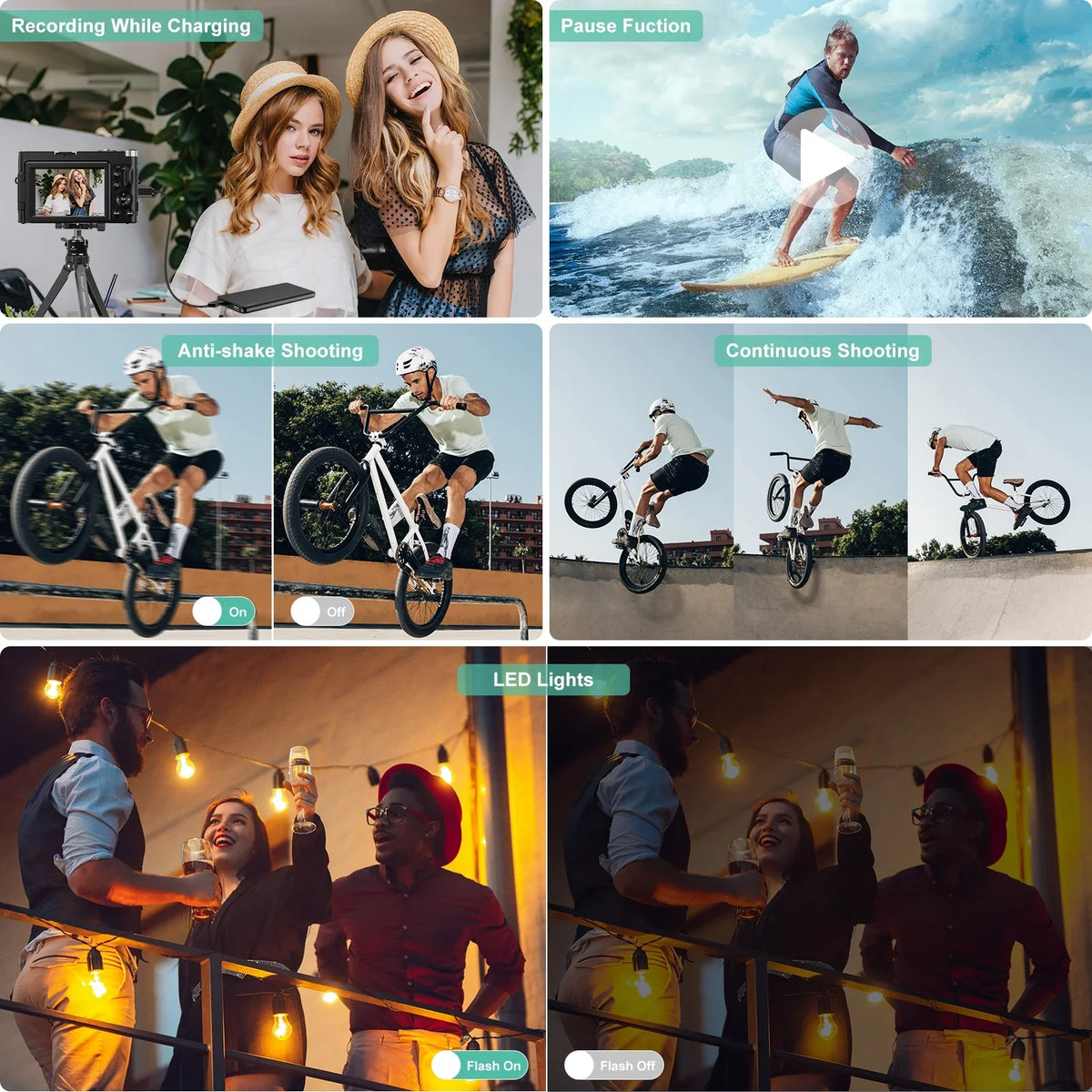 Photography 16X Video 48MP Digital 4K Camera Card 32GB Autofocus Cameras Vlogging for with Camera You for Digital Zoom