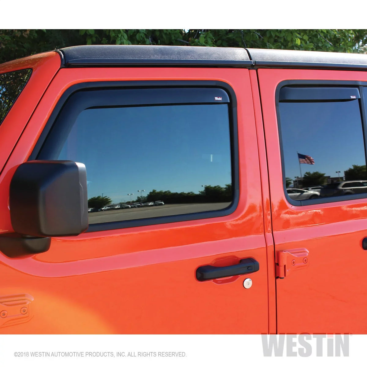 Fits Wrangler 72-51499 JEEP 2018-2019 select: 2021 WRANGLER WRANGLER 18-23 In-Channel SAHARA Wind SPORT, UNLIMITED JEEP UNLIMITED Fits (JL) Deflector Westin