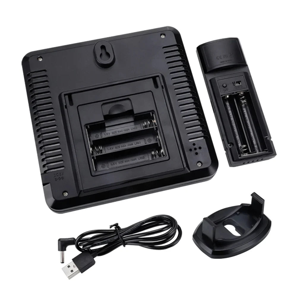 with Indoor Weather & Humidity 98ft/ for Alarm Digital with 3 Home Transmitters Office Stations Backlight Function Sensors Wireless Remote Thermohygrometer 3 Calibration 30m