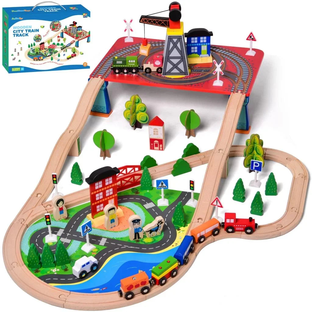Little Enchanting Set Set, for Fun 88PCs Play Toys Wooden Age Train Toddlers 3+ Wooden