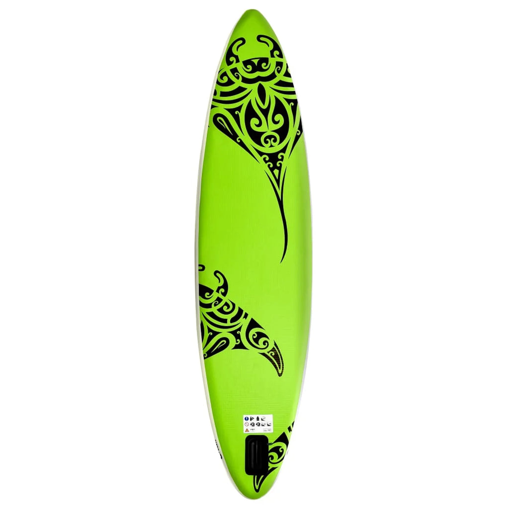 126"x29.9"x5.9" Green Paddleboard Inflatable Carevas Set