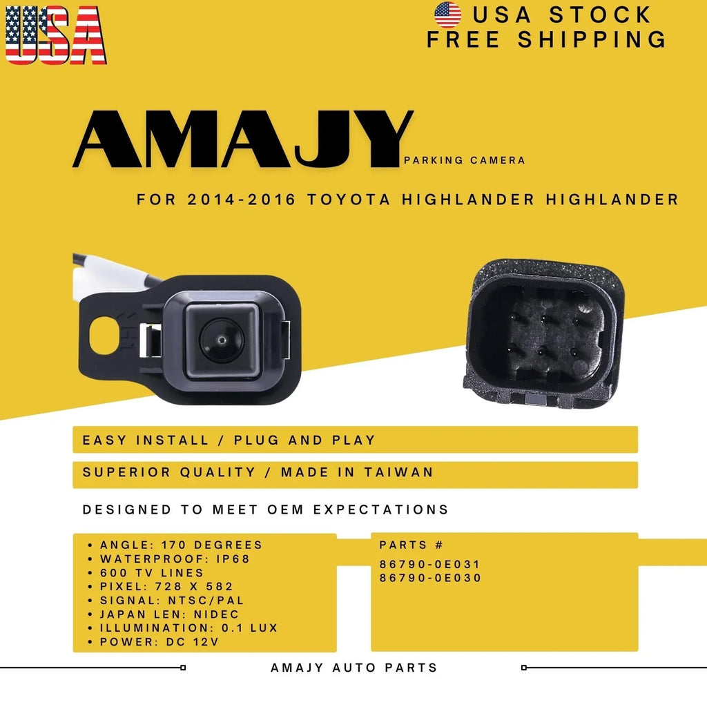 14-16 Camera HIGHLANDER 86790-0E031 Highlander 86790-0E030 Toyota Backup Replaces for