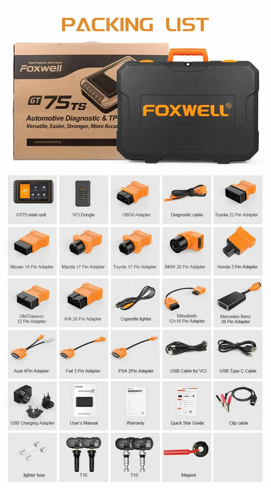 Update OBD Systems 30+ Bi-Directional Automotive Free Code Car Actuation ECU Service EOBD Resets Reader Scan FOXWELL Scan Diagnostic OBD2 Scanner GT75TS Full Tool Tool TPMS Test Control Coding