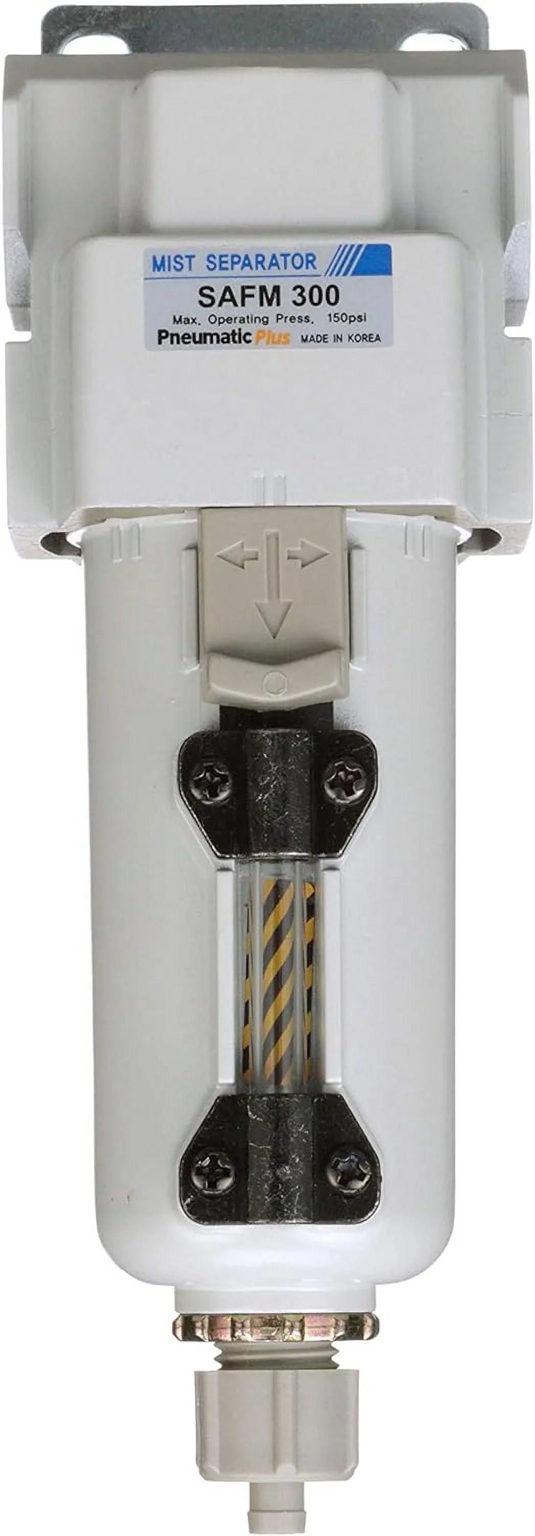 micron, bowl, - npt 0.1 drain, filter, 3/8" coalescing air bracket compressed manual metal