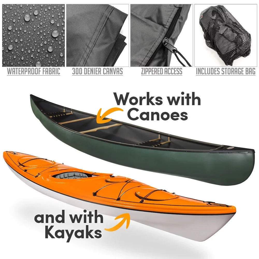 Grey Liquidproof, Travel Cover- Heavy-Duty 10ft- Protection- Kayak & - NEH and Boat Storage Sun Dust Canoe