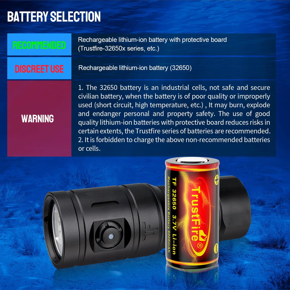 Flashlight,2350 LED Underwater DF35 Diving Light Scuba Lumens Photography Diving TrustFire Photography Fill Light,for Underwater