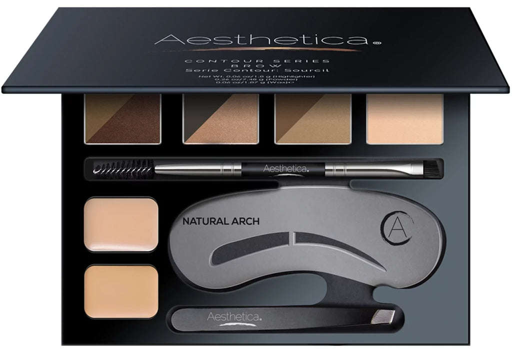 Palette Instructions 16-Piece 5 Eyebrow Tweezers, Duo, Eyebrow Kit Stencils, - Highlighter, Contour & Aesthetica Brow Brow Makeup Concealer Eyebrow 6 Wax, Spoolie/Brush Powders, -