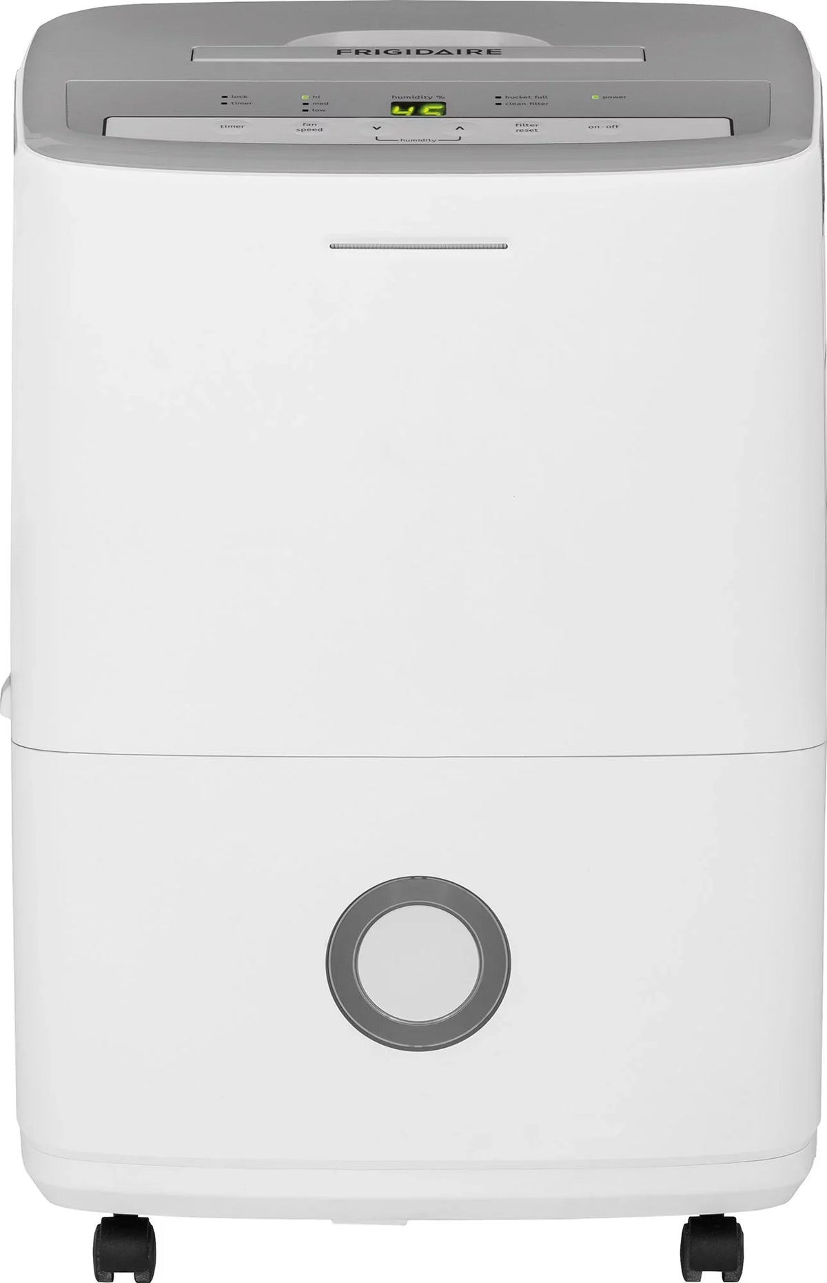 Humidity w/ Effortless Frigidaire White 70-Pint Control, Dehumidifier