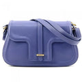 Luxury Italian Shoulder Artisan - Handcrafted Genuine Azure in Hammered Valentino Leather, Handbag Small Effect