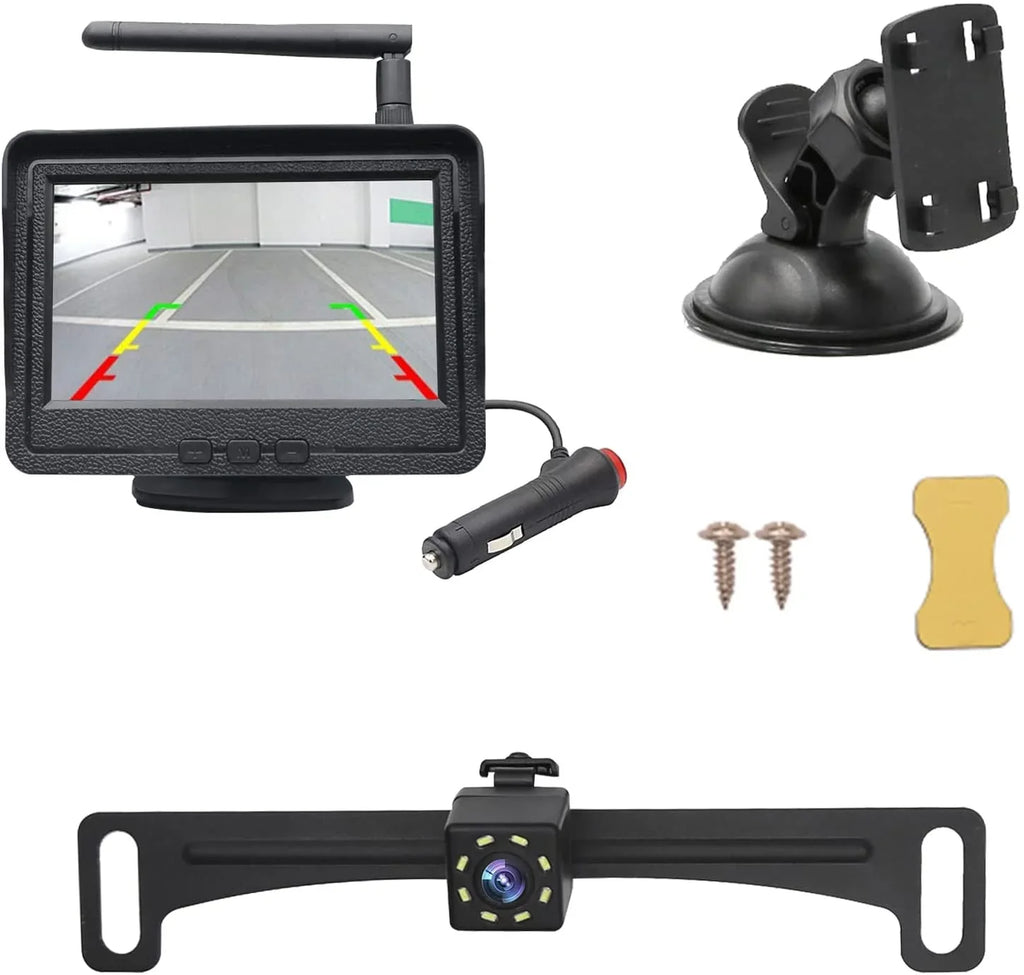 RV B-Qtech Truck, Vision Camera with LCD Rear Night Monitor for Backup Liquidproof Wireless Camera 4.3"" View 170 for Car,