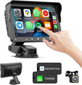 with Android Car Apple Camera, 7" with HD Mirror with Wireless Touch Carplay Din Player, Screen Backup Bluetooth, Portable Audio Stereo Double IPS & Car Link/AUX/FM Stereo, Auto Multimedia