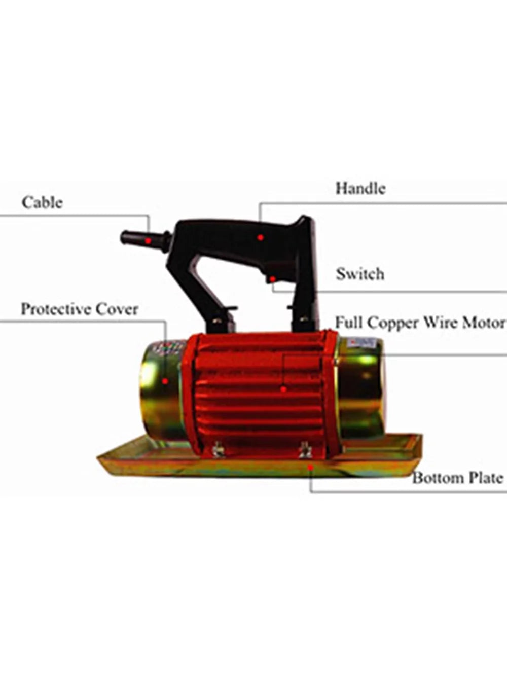Plate Cement Concrete 220V Troweling Vibrating Flat Vibrator Machine TECHTONGDA Handheld